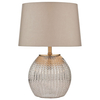 Szklana lampa stołowa Sonia SON4232 Dar Lighting z abażurem srebrna szara