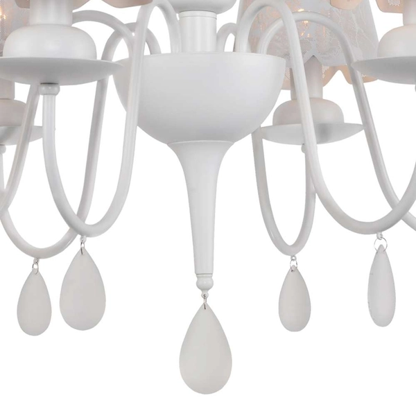 Żyrandol LAMPA wisząca FABRIZIA 310415 Il mio metalowa OPRAWA prowansalski zwis na łańcuchu z kryształkami biały