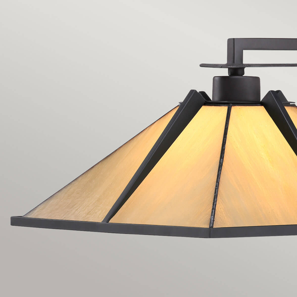 Stołowa lampka Pomeroy QZ-POMEROY-TL Quoizel witraż szklana brązowy beżowy