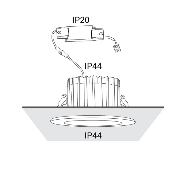 Łazienkowa LAMPA sufitowa KEA 8767 Nowodvorski okrągła OPRAWA wpust LED 40W 4000K metalowy IP44 biały