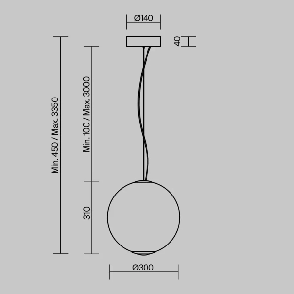 Kulista lampa wisząca okrągła Bruma MOD397PL-L15CH2.7K LED 15W 2700K chrom