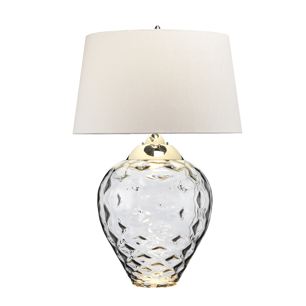 Stołowa lampa QN-SAMARA-TL-LRG-SMK przydymione szkło nikiel