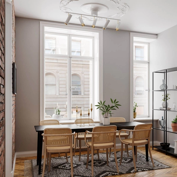 Biała lampa sufitowa Puls metalowe reflektorki do pokoju