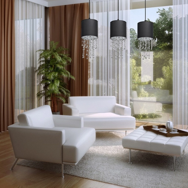 LAMPA wisząca ALMERIA MLP64300 Milagro abażurowa OPRAWA crystal glamour zwis czarny chrom