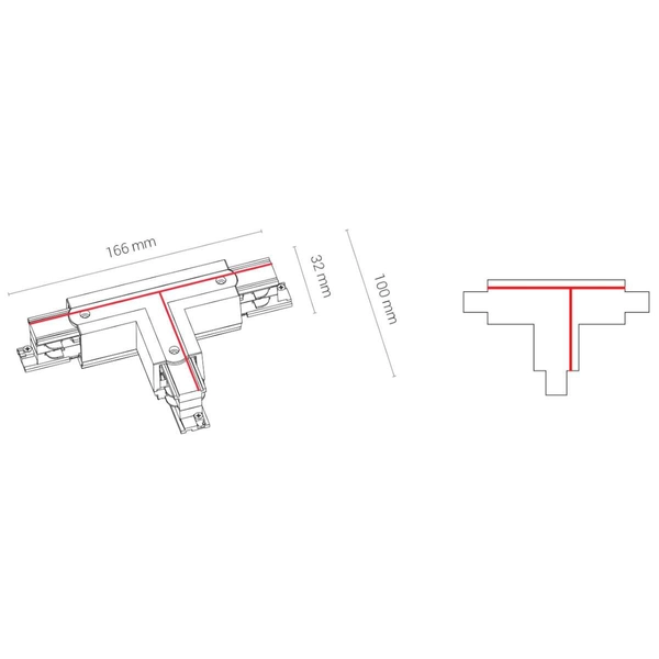 T-ŁĄCZNIK szynoprzewodu uziemienie zewnętrzne - lewe 8243 Nowodvorski do 3-fazowej szyny natynkowej 230V biały