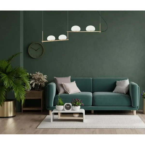 Lampa zwisowa do salonu Kernio PND-357784-BRO+W Italux kule mosiądz