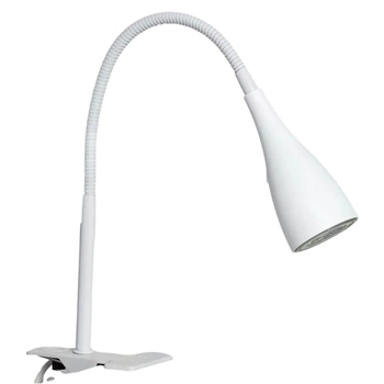Biurkowa lampa z klipsem Libro ABR-KK-B-GU10 Abruzzo na peszlu biały