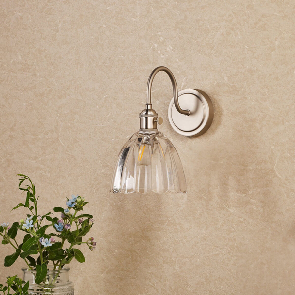 Lampa ścienna dzwonek Hadano HAD0761-11 szklana chrom przezroczysty