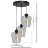 LAMPA wisząca SANTIAGO MLP6611 Milagro loftowa OPRAWA skandynawski ZWIS kaskada czarna przezroczysta