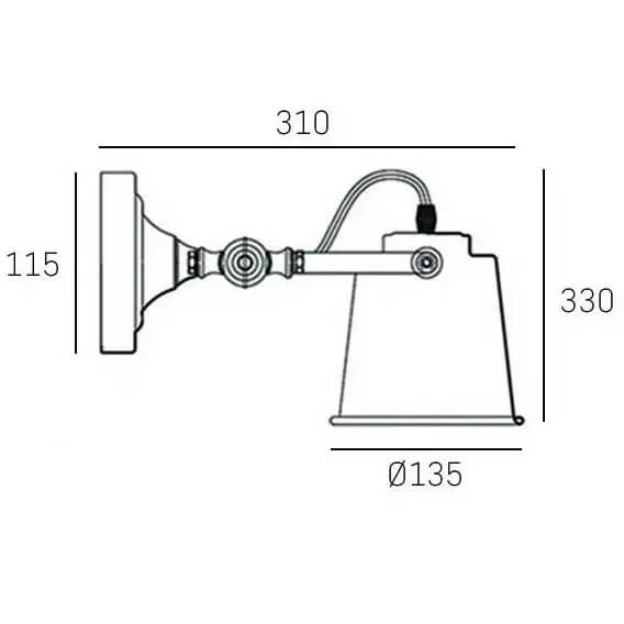 Regulowana lampa ścienna Detroit kinkiet do czytania czarny