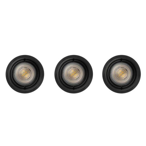 Sufitowe oczka wpustowe do salonu CUP 10794 3 sztuki czarne
