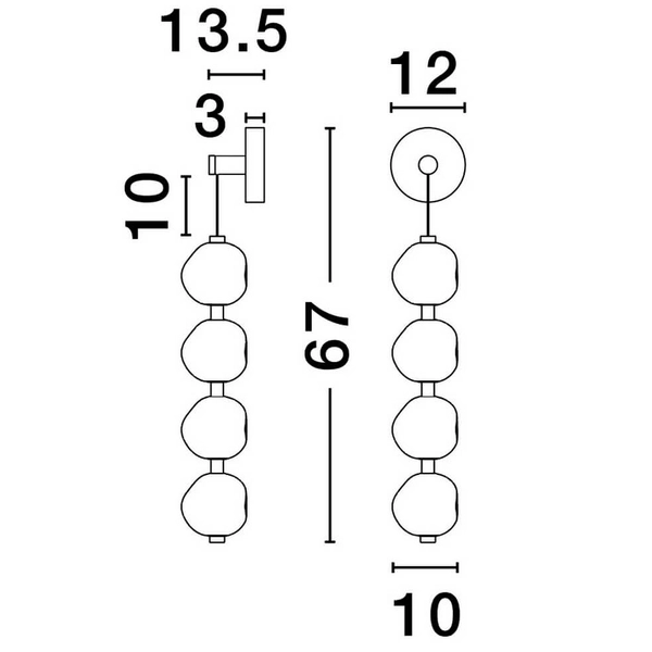 Ścienny kinkiet do sypialni CHEPEN LE44426 LED 17W 3000K glamour czarny chrom