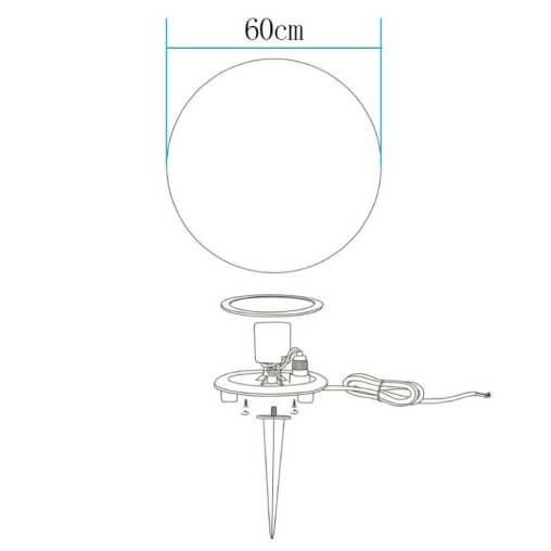Lampa stojąca zewnętrzna Ø60 Ball ES-B060 Step IP65 okrąg koło tarasowa biała