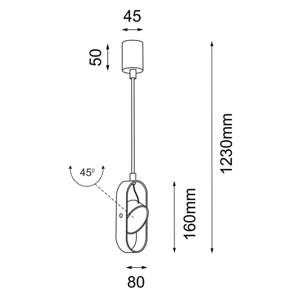 Lampa wisząca Furoku 8537 Shilo LED 6W 4000K oczko metalowa czarna