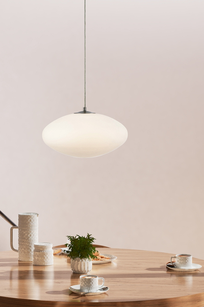 Lampa wisząca nad stół Locus 108437 Markslojd owalna szklana biała