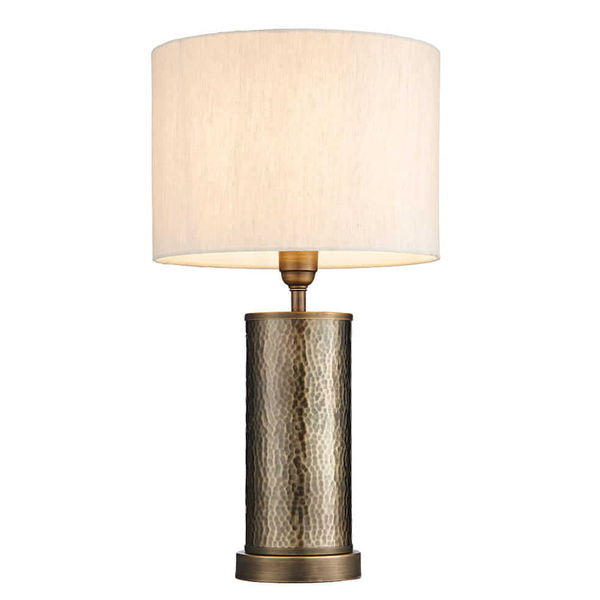 Nocna lampka z abażurem Indara 71591 Endon do sypialni brązowa beżowa