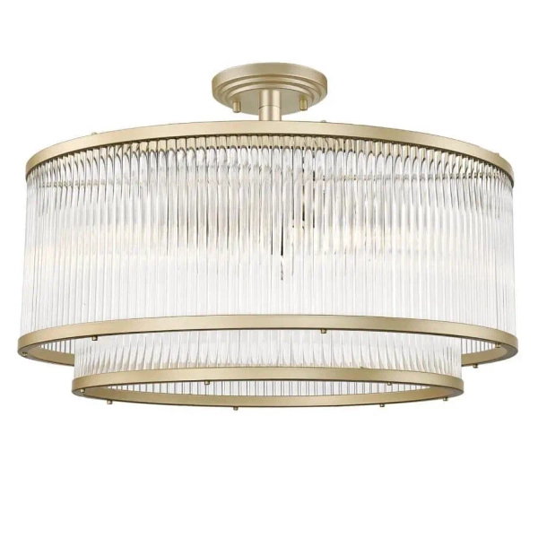 Natynkowa lampa glamour Sergio sufitowa do holu złota