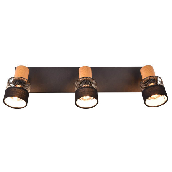 Lampa sufitowa Nandini 811700332 reflektorki regulowane drewno czarne