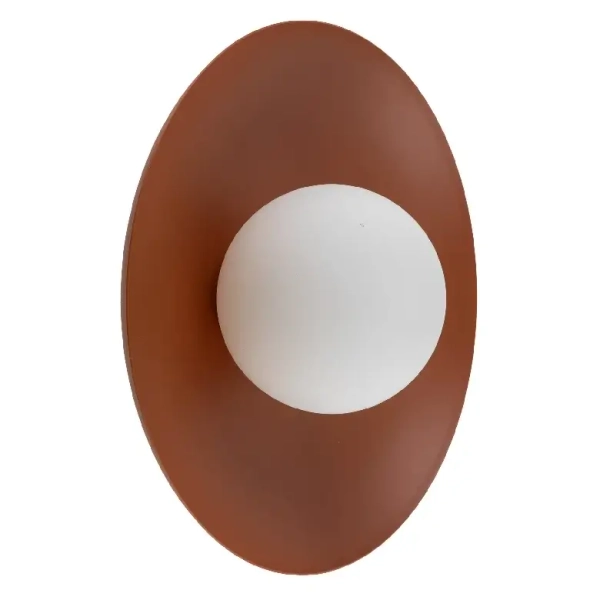 Ścienna lampa do salonu Slate 10937 mleczna kula metalowy ceglany