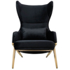 Elegancki fotel z ekoskóry Hampton Velvet MSE011000304.E43V41 czarny złoty