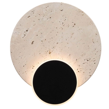 Okrągły kinkiet ścienny TRAVERTINO W0394 LED 10W 3000K biały czarny