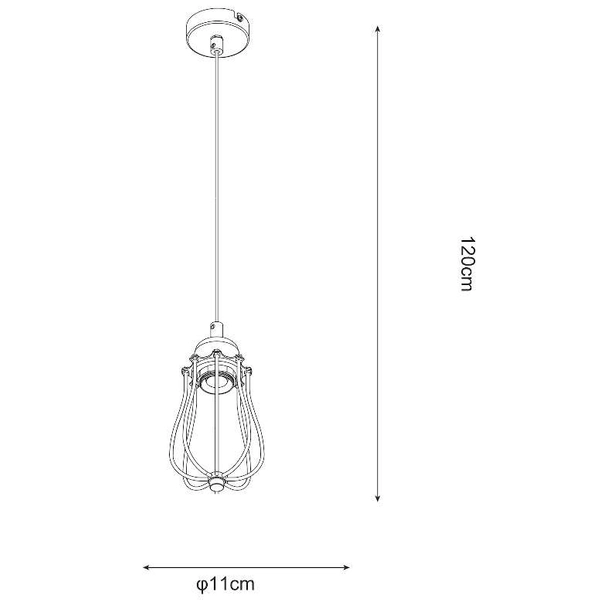 LAMPA wisząca HORTA P14030C Zumaline loftowa OPRAWA druciana czarna