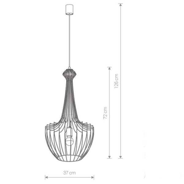 LAMPA wisząca LUKSOR S 8853 Nowodvorski metalowa OPRAWA industrialny ZWIS klatka druciana złota