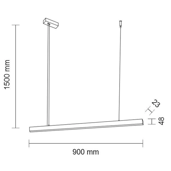 LAMPA wisząca ISASEKI 1946 Shilo metalowa OPRAWA listwa LED 16W 3000K zwis czarny