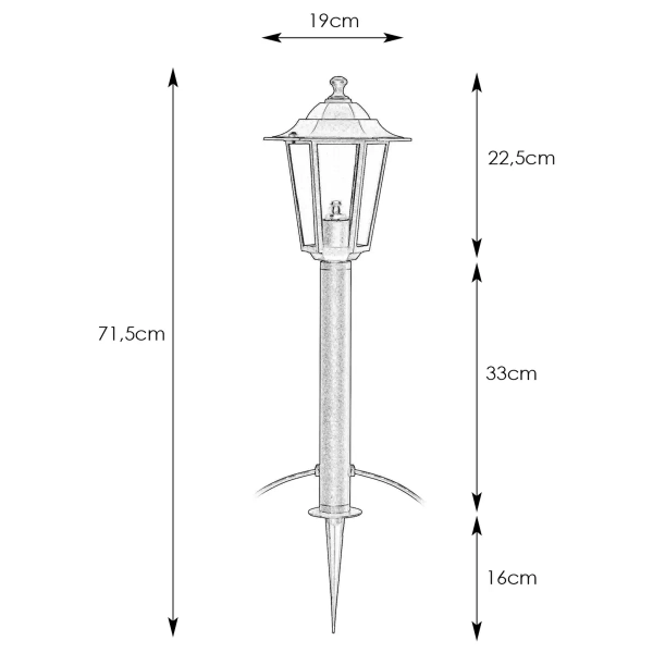 Wbijany słupek do ogrodu Unite 108643 LED 3W 3000K latarenka czarna