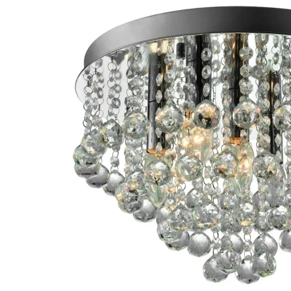 Sufitowa lampa glamour Alex do salonu kryształki chrom