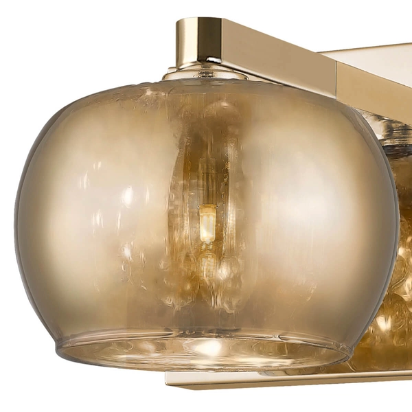 Szklany kinkiet ścienny Crystal W0076-01A-F7HF Zumaline do jadalni złoty