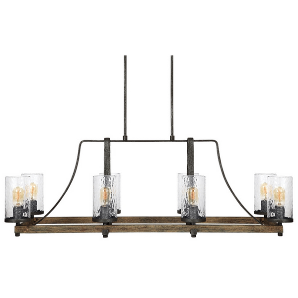 Lampa wisząca podłużna QN-ANGELO8-ISLE drewniana czarna