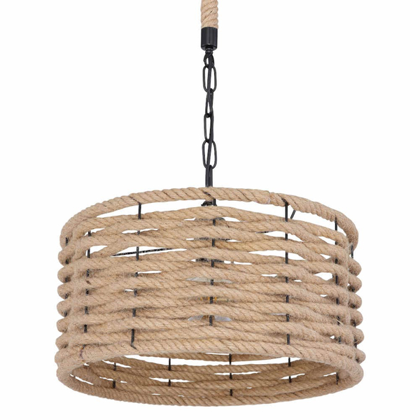 Okrągła LAMPA wisząca HALIA 15679H1 Globo marynistyczny do salonu beżowy