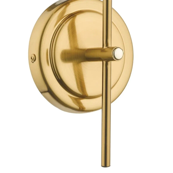 Kulista lampa ścienna Bombazine BOM0735 okrągła biała mosiądz