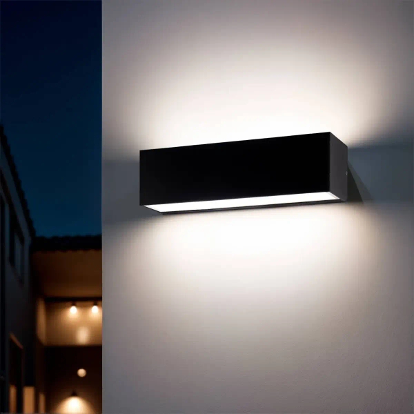 Tarasowy ścienny kinkiet Azzura ABR-LZKO-10W-4000K LED 10W 4000K IP54 czarny