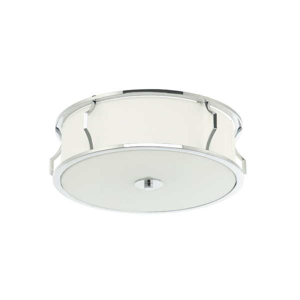 LAMPA sufitowa Pirelo PL Cromo Orlicki Design klasyczna OPRAWA okrągły plafon abażurowy biały chrom