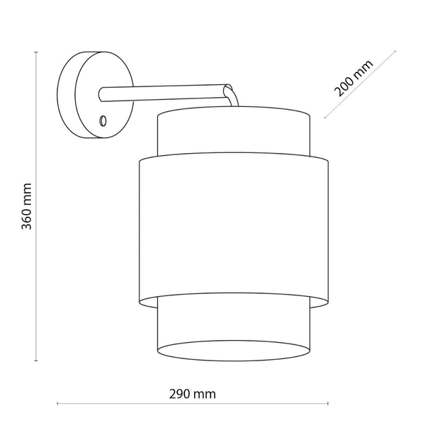 Ekologiczna lampa ścienna tuba Boho 6550 TK Lighting ratanowa czarna