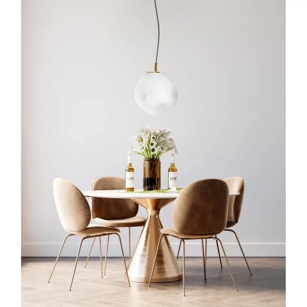 Kuchenna lampa wisząca Cloe 11062105 Kaspa nieregularna kula biała złota