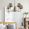 Abażurowy żyrandol Chicago 3989 TK Lighting wielopunktowy lniany
