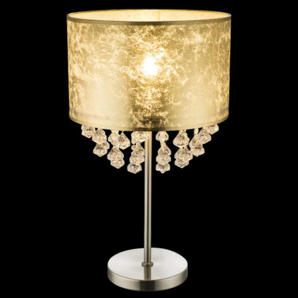 Stojąca LAMPKA nocna AMY 15187T3 Globo abażurowa LAMPA stołowa z kryształkami glamour crystal złota przezroczysta