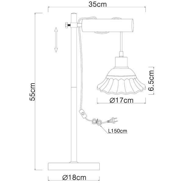 Biurkowa LAMPKA prowansalska JOWITA 54050-1T Globo stojąca LAMPA metalowa  stołowa biała czarna