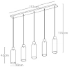 Szklana lampa wisząca ORLANDO 74404/05/65 Lucide przydymiony czarny