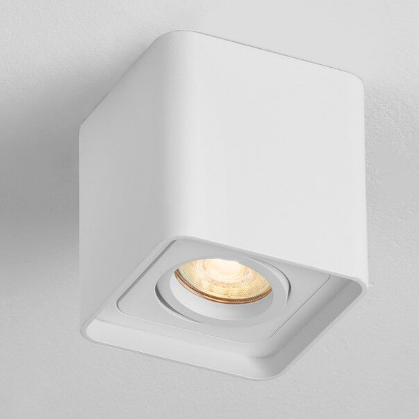Kwadratowa lampa sufitowa ESTERO LE44396 kostka do jadalni biała