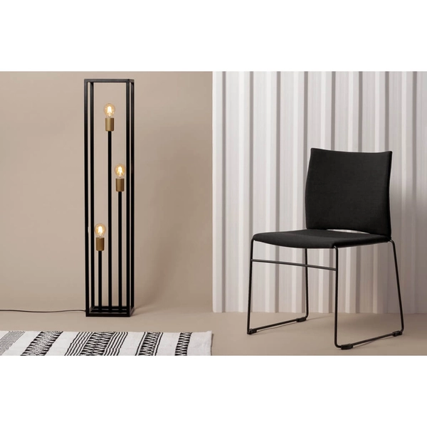 Sypialniana lampa stojąca Vigo 50249 metalowa ramki czarna złota