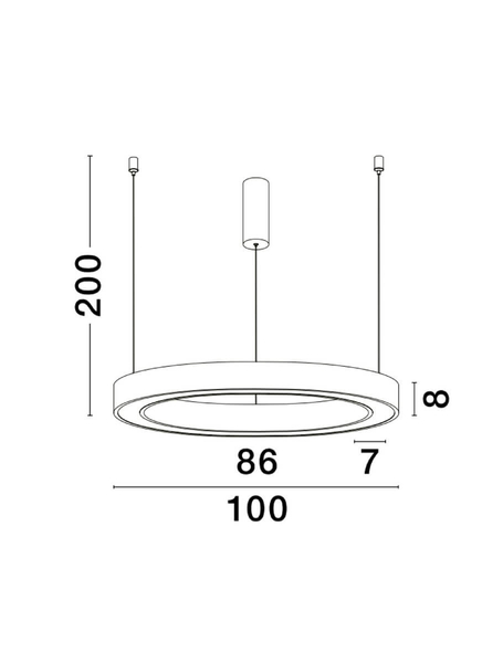 Biurowa lampa wisząca SONORA LE42814 pierścień LED 80W 2700-4000K czarny
