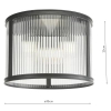 Przysufitowa lampa do kuchni Bianka BIA5322 ryflowana czarna