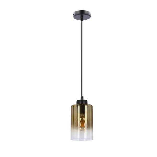 Szklana lampa wisząca Aspra 31-16256 bursztynowy przezroczysty czarny