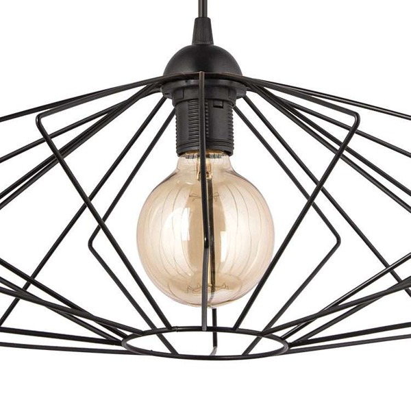 Wisząca lampa druciana klatka VEN W-CORF/C BK loft czarna