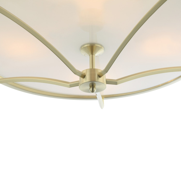 LAMPA sufitowa Stesso PL Old Gold M Orlicki Design abażurowa OPRAWA plafon okrągły klasyczny złoty satynowy kremowy