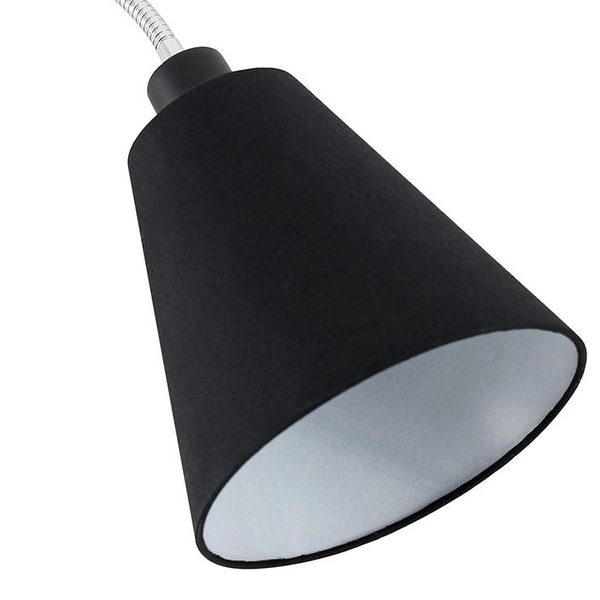 Abażurowa LAMPA ścienna TONIA WL-76382-1-BL Italux regulowany kinkiet do sypialni czarny